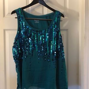 Turquoise sequence Lane Bryant top size 16